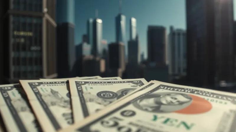The dollar hits a two-month high against the yen, which is plummeting